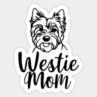 Westie Mom Line Art Sticker